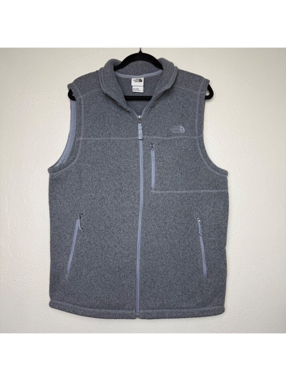 The North Face 'Gordon Lyons' Gray Mens Sleeveless Full-Zip Fleece Vest Size L